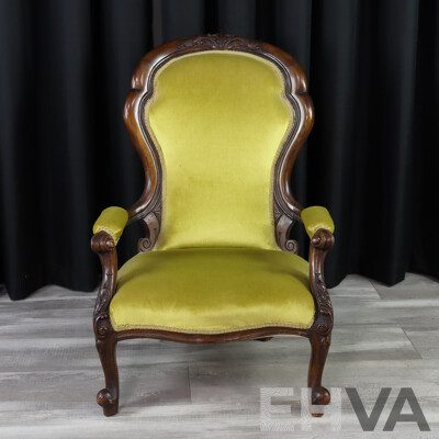 Victorian Mahogany Grandfather Chair