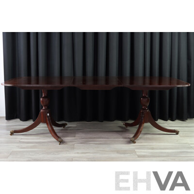 Regency Style Twin Pedestal Dining Table