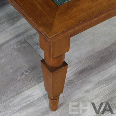 Modern Timber Side Table with Marble Insert Top