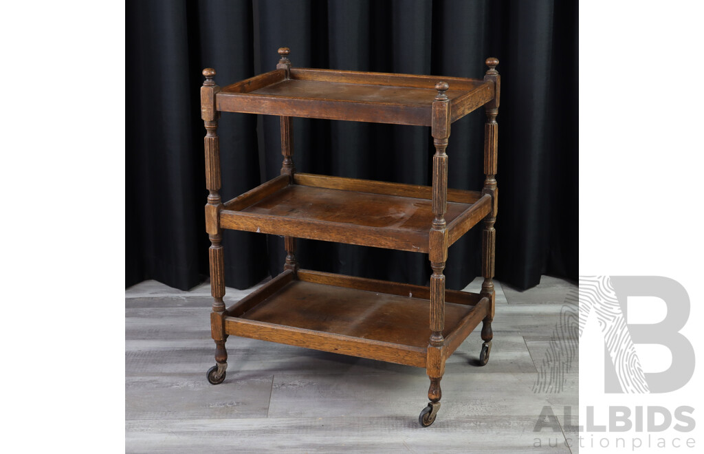 Oak Art Deco Tea Trolley