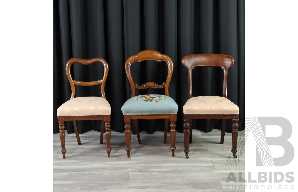 Collection of Three Victorian Mahogany Dining Chairs