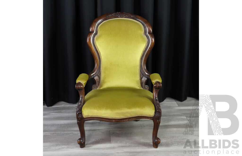 Victorian Mahogany Grandfather Chair