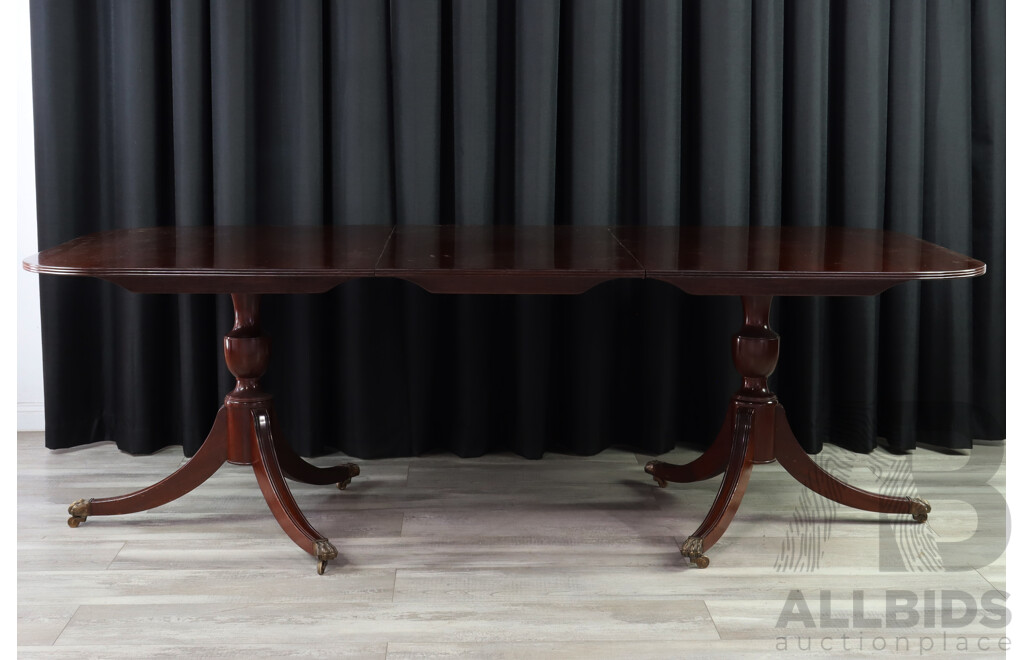 Regency Style Twin Pedestal Dining Table