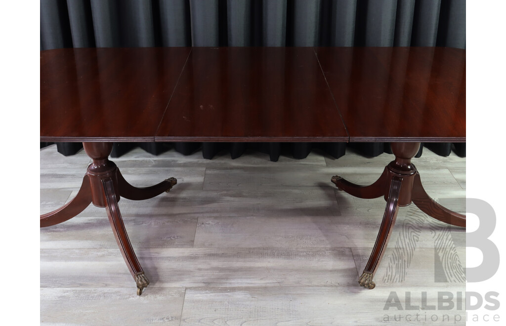 Regency Style Twin Pedestal Dining Table