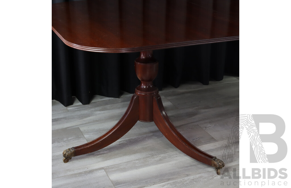 Regency Style Twin Pedestal Dining Table