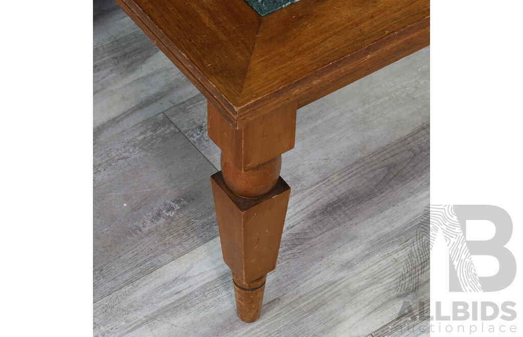 Modern Timber Side Table with Marble Insert Top