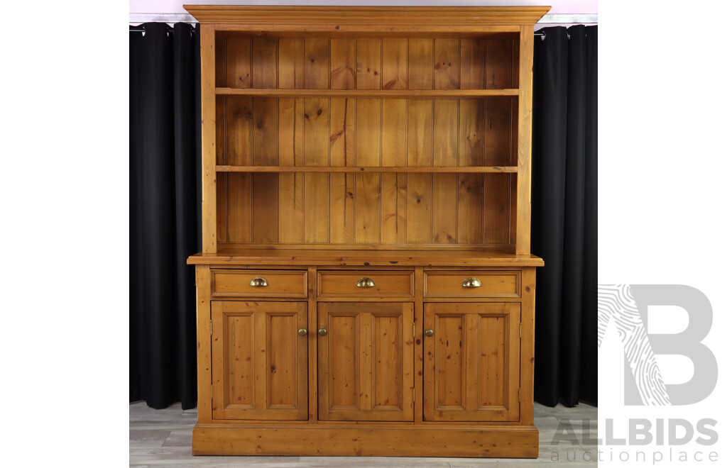 Country Pine Kitchen Buffet and Hutch