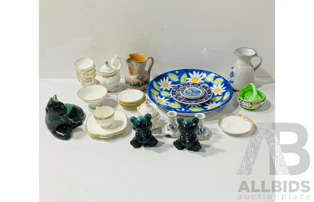 Collection Porcelian and Ceramic Decorator Pieces Including Hand Painted Italian Charger and  More