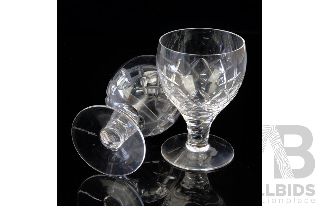 Set Six English Stuart Crystal Claret Glasses