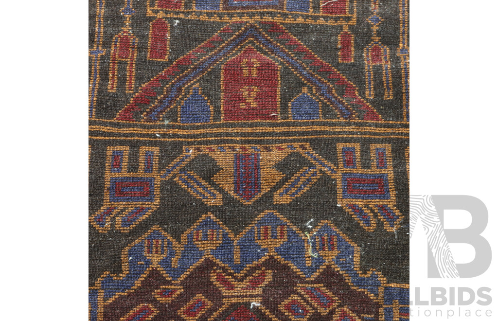 Hand Knotted Persian Baluchi Wool Rug