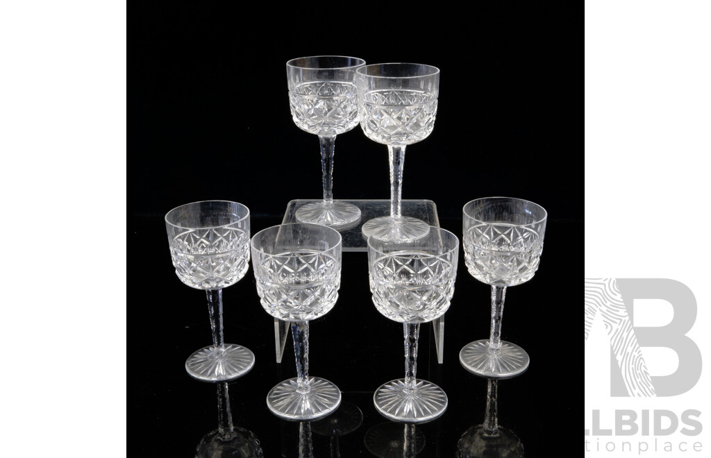 Vintage Set Six Josef Inwald Crystal Sherry Glasses