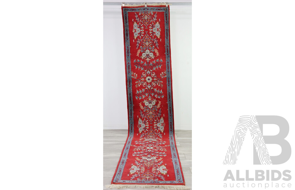 Large Hand Knotted Persian Thick Wool Runner