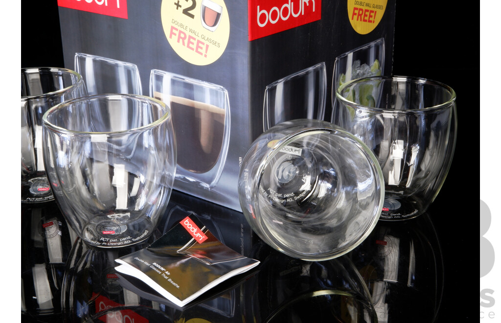 Bodum Set Eight Pavina Double Wall Thermo Glasses in Original Box