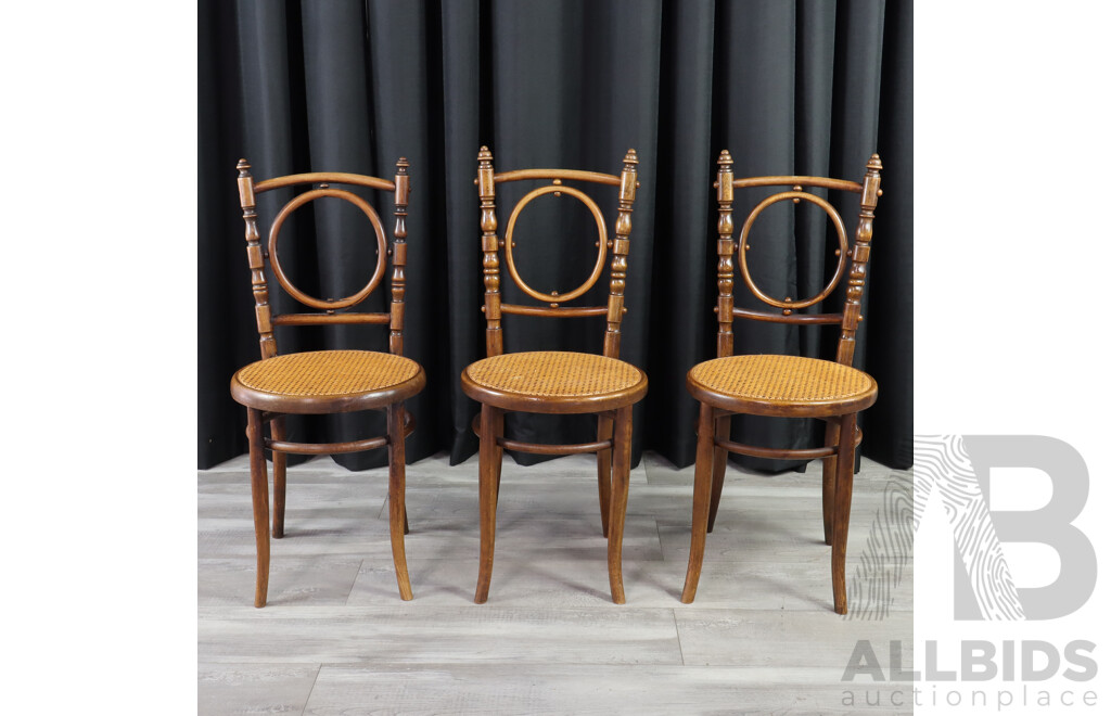 Set of Three Bentwood Chairs by Various Makers