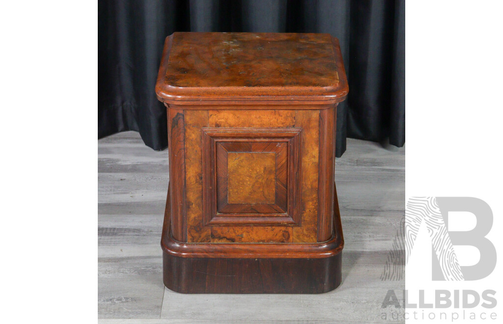 Victorian Walnut Lift Top Commode Stool