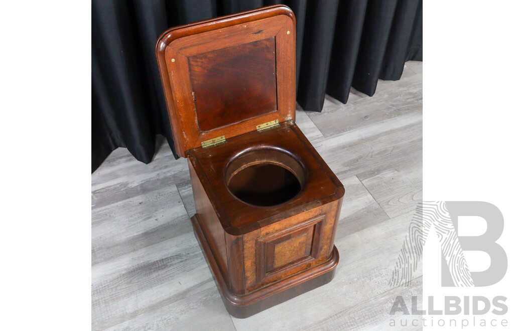 Victorian Walnut Lift Top Commode Stool