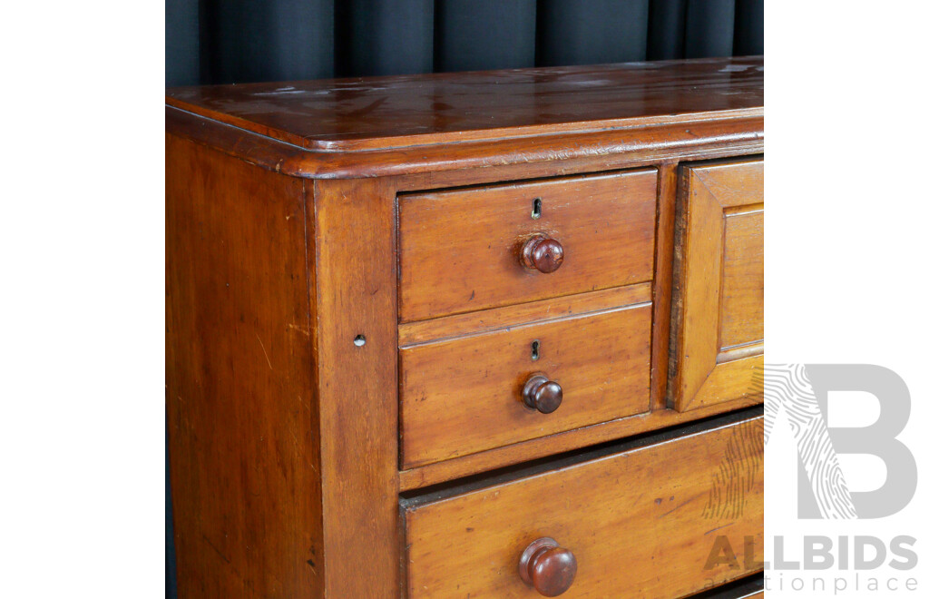 Early Victorian Cedar Chest of Seven Drawers