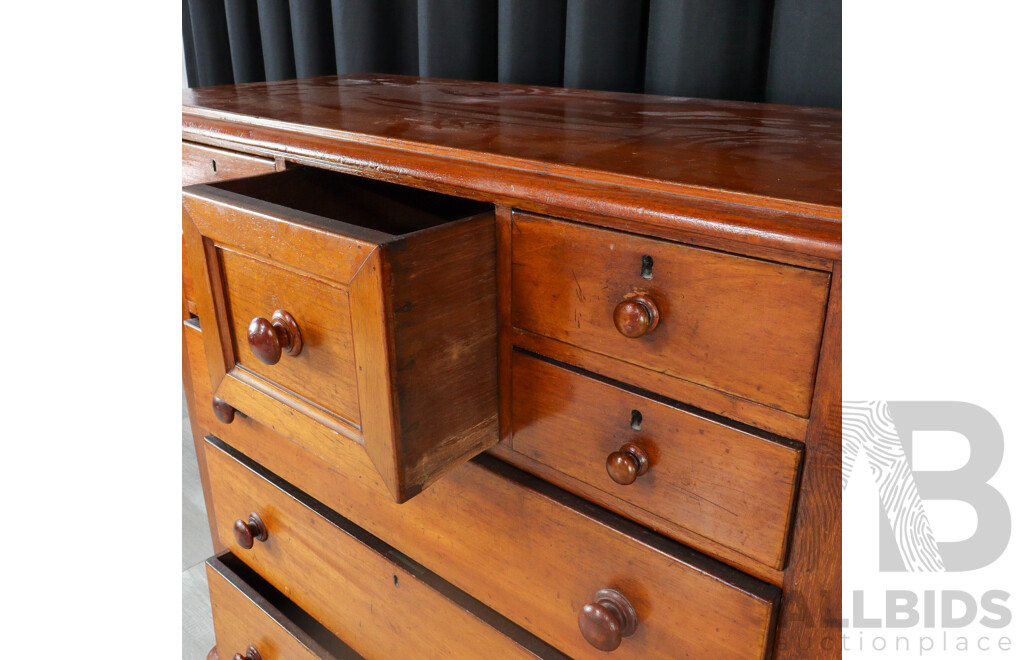 Early Victorian Cedar Chest of Seven Drawers