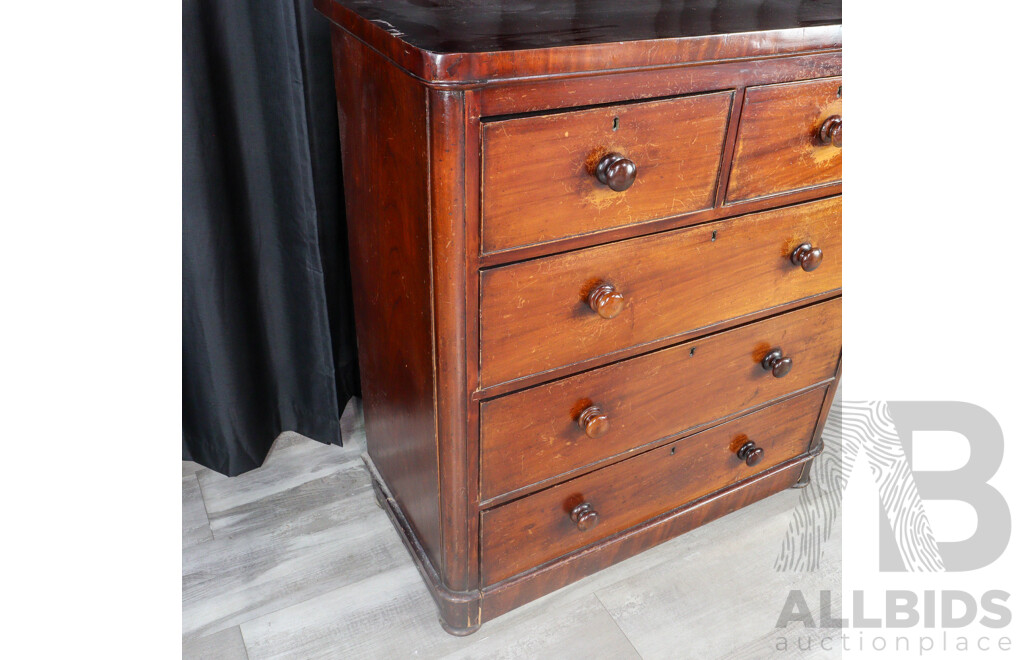 Victorian Mahogany Five Drawer Chest