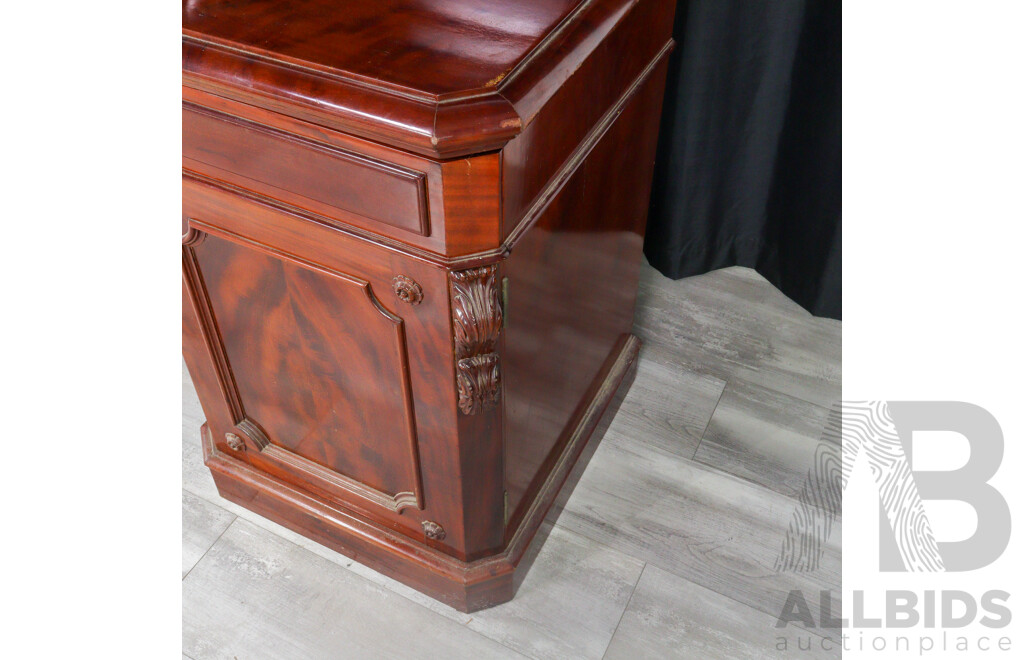 Victorian Flame Mahogany Twin Pedestal Sideboard