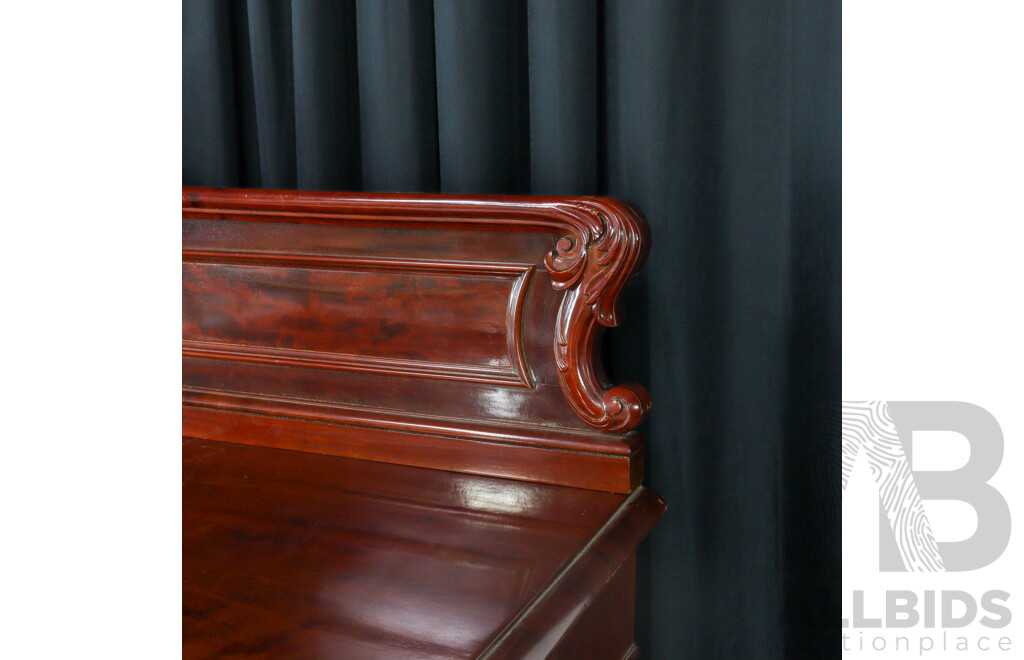 Victorian Flame Mahogany Twin Pedestal Sideboard