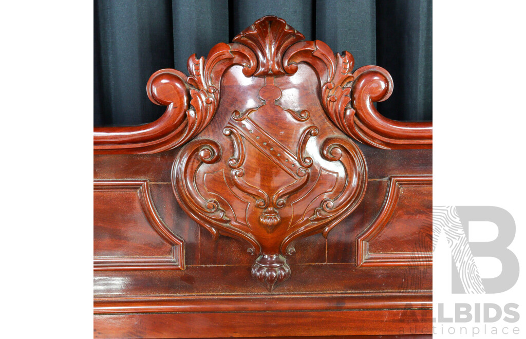 Victorian Flame Mahogany Twin Pedestal Sideboard