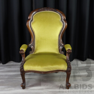 Victorian Mahogany Grandfather Chair