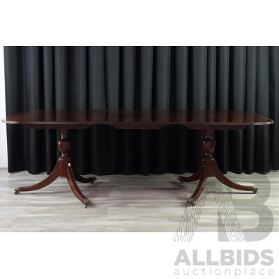 Regency Style Twin Pedestal Dining Table