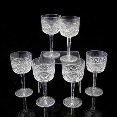 Vintage Set Six Josef Inwald Crystal Sherry Glasses