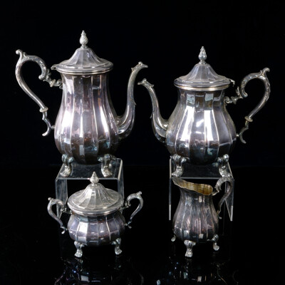 Vintage Silver Plate Four Piece Tea Set by W.M Rogers