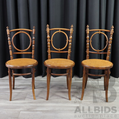 Set of Three Bentwood Chairs by Various Makers