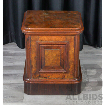 Victorian Walnut Lift Top Commode Stool