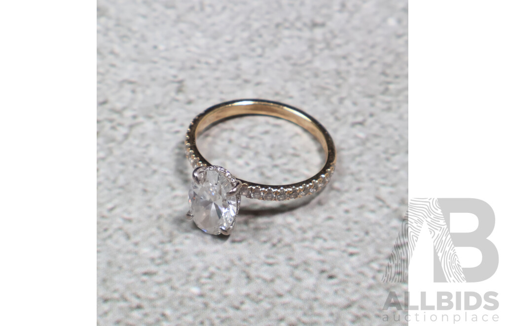 18ct 2.5ct Diamond (lab Grown) Solitaire Engagement Ring, TDW 2.8ct, Size O, 3.16 Grams