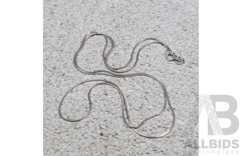 9ct Snake Chain Necklace, 0.6mm Wide, 50cm Long, 2.06 Grams