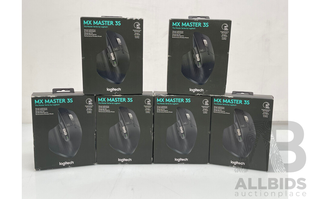 Logitech MX Master 3S Cordless Mouse - Lot of 6