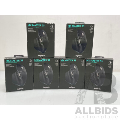 Logitech MX Master 3S Cordless Mouse - Lot of 6