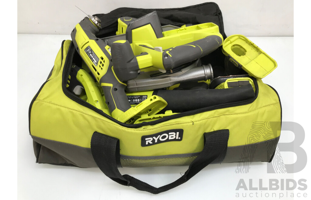 Assorted Ryobi Cordless Tools with Tool Bag