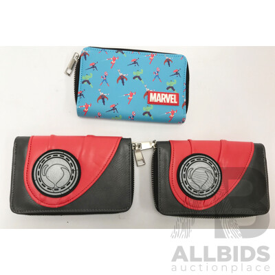 Marvel Themed Kids' Wallets - Lot of 3