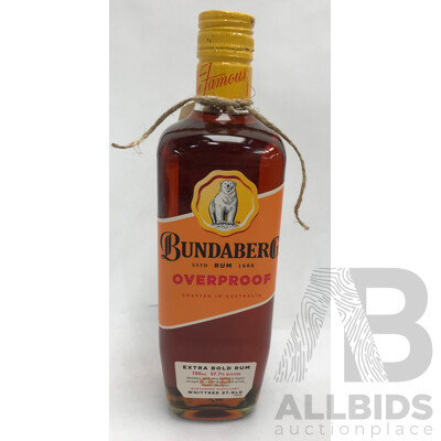 700mL Bottle of Bundaberg Overproof Extra Bold Rum