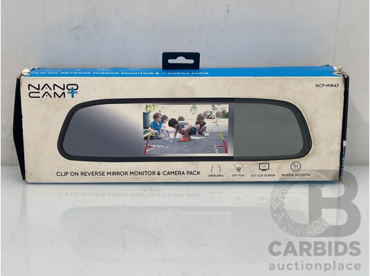 Nano Cam Plus Clip on Reverse Mirror Monitor & Camera - New