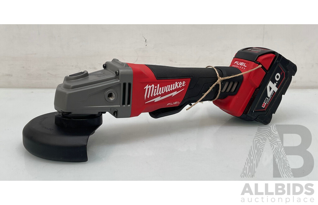 Milwaukee Angle Grinder and Battery