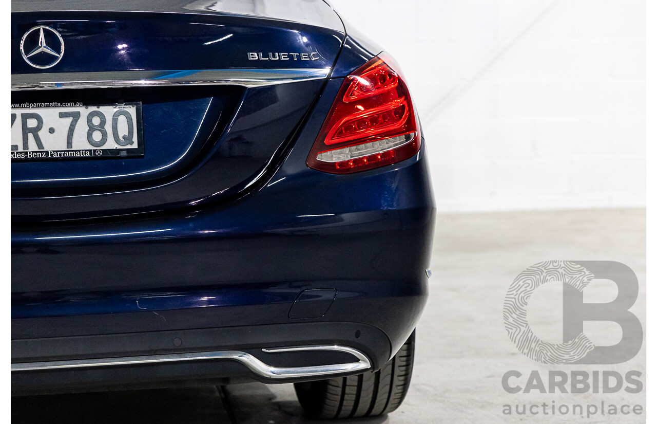 2/2015 Mercedes-Benz C200 Bluetec 205 4d Sedan Cavansite Blue Metallic Turbo Diesel 1.6L