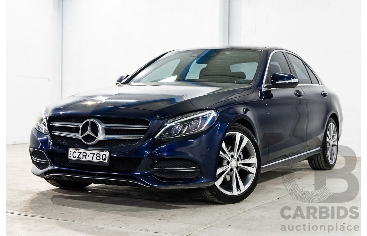 2/2015 Mercedes-Benz C200 Bluetec 205 4d Sedan Cavansite Blue Metallic Turbo Diesel 1.6L