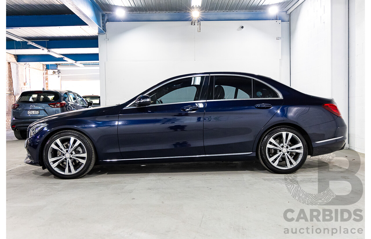 2/2015 Mercedes-Benz C200 Bluetec 205 4d Sedan Cavansite Blue Metallic Turbo Diesel 1.6L