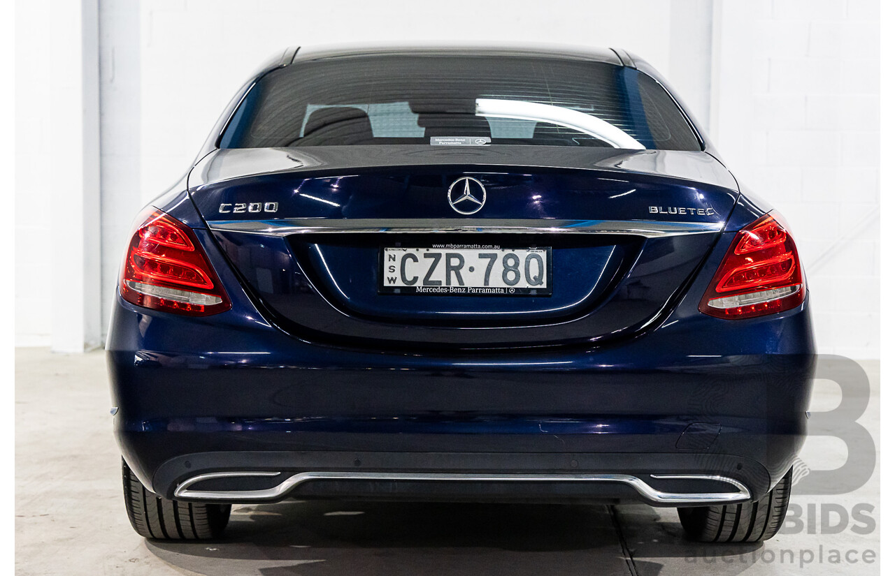 2/2015 Mercedes-Benz C200 Bluetec 205 4d Sedan Cavansite Blue Metallic Turbo Diesel 1.6L