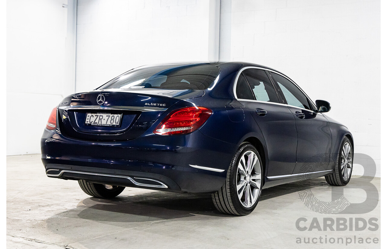 2/2015 Mercedes-Benz C200 Bluetec 205 4d Sedan Cavansite Blue Metallic Turbo Diesel 1.6L