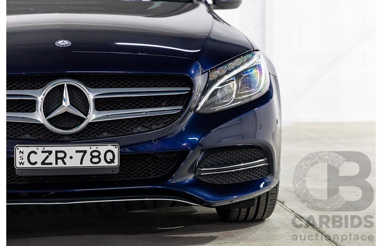 2/2015 Mercedes-Benz C200 Bluetec 205 4d Sedan Cavansite Blue Metallic Turbo Diesel 1.6L