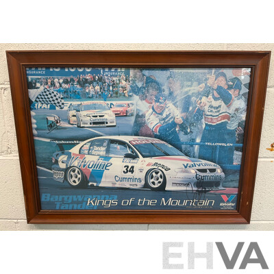 Framed Vintage Racing Picture - Valvoline Kings of the Mountain - Autographed (67 X 50 Cm)