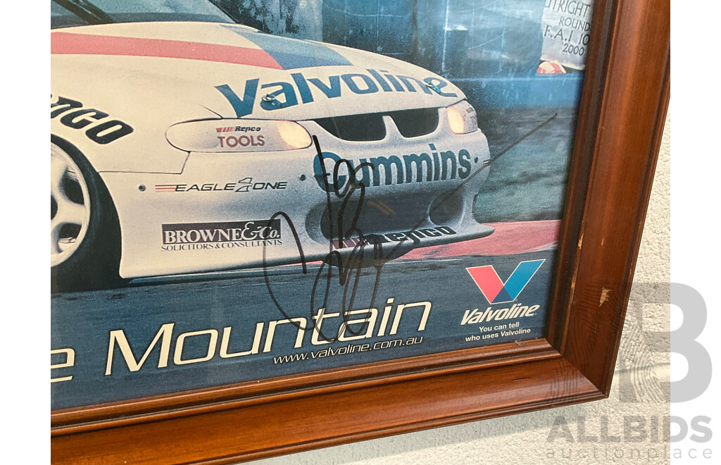 Framed Vintage Racing Picture - Valvoline Kings of the Mountain - Autographed (67 X 50 Cm)