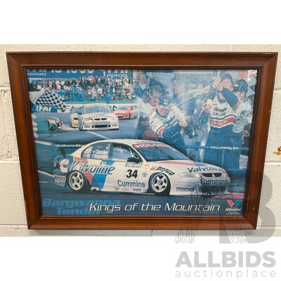 Framed Vintage Racing Picture - Valvoline Kings of the Mountain - Autographed (67 X 50 Cm)